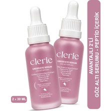 Clerie 2'li Set Göz Altı Bakım Serumu, Morluk Koyu Halka ve Torba Karşıtı, Peptit, Kahve 2X30 ml