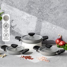 Emsan Fortis Granite 6 Piece Shallow Pan Set Grey