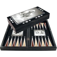 Star Figured White Horses Backgammon Set