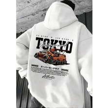 Nigrum Pardus Nıgrum Pardus Büyük Beden Tokyo Sırt Baskılı Kapüşonlu 3 Iplik %100 Pamuk Oversize Cepsiz Erkek Sweatshırt