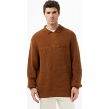 United Unıted4 Men's Brown Knit Sweater