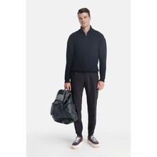 Vakko By PT01 Navy Plain Flannel Trousers