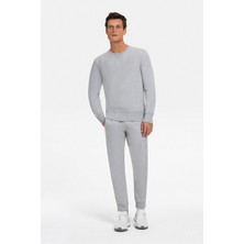 Vakko By Danıele Fıesolı Grey Melange Round Neck Sweatshirt