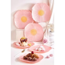 Lora Bianca Alba 28 cm 6-Piece Pink Floral Pattern Serving Plate Set