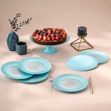 Emsan Pastel 7 Piece Glass Cake / Dessert Set Blue
