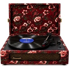 Crown Well CWG003 Floral Pattern Suitcase Turntable With Speakers