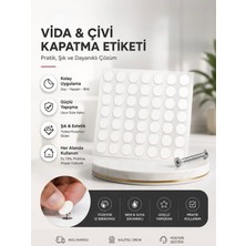 Vida Gizleyici Kendinden Yapışkanlı Yapıştırma Vida Tapasıtıpası Beyaz Vida Kapatıcı Kapağı (100 Adet)
