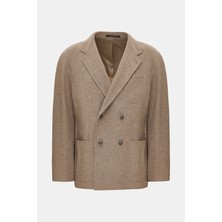 Vakko By Taglıatore Beige Double-Breasted Lapel Jacket