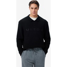 United Unıted4 Men's Black Knit Sweater