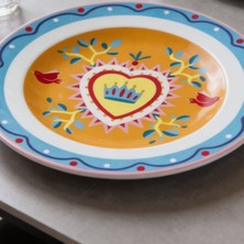 Baci Milano Mamma Mia Set Of 6 Heart Patterned Plates 21,5 cm