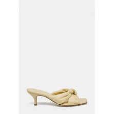 Fabiana Filippi Fabıana Fılıppı Light Yellow Leather Slippers