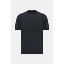 Vakko By Gran Sasso Navy Crew Neck Short Sleeve T-Shirt