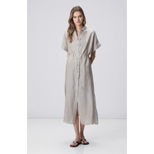 Network Beige Melange Linen Kaftan