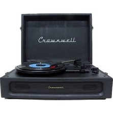 Crown Well C1331 Suitcase Turntable With Speakers Black