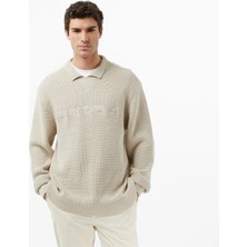 United Unıted4 Men's Cream Knit Sweater