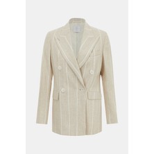 Eleventy Beige Striped Jacket