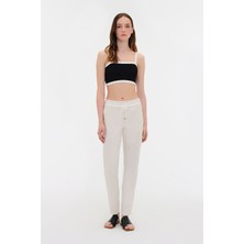Vakko By Lorena Antonıazzı Ecru Striped Trousers