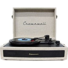 Crown Well C1332 Suitcase Turntable With Speakers Cream