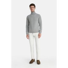 Vakko By Danıele Fıesolı Grey Turtleneck Knit Sweater