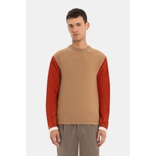 Vakko By Danıele Fıesolı Camel Crew Neck Knit Sweater