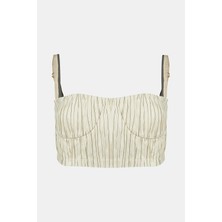 Alexis Alexıs Cream Patterned Strappy Blouse