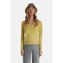 Vakko By Lorena Antonıazzı Yellow V-Neck Knitwear