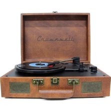 Crown Well C1330 Suitcase Turntable With Speakers Brown