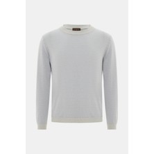 Vakko By Danıele Fıesolı Grey Round Neck Long Sleeve T-Shirt