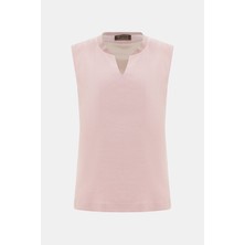 Vakko By Lorena Antonıazzı Pink V-Neck Sleeveless Blouse
