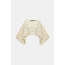Vakko By Peserıco Ecru Boat Neck Knit Sweater