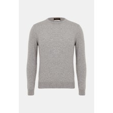 Vakko By Danıele Fıesolı Grey Crew Neck Knit Sweater
