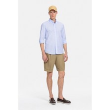 Vakko By PT01 Beige Cotton/linen Bermuda Shorts