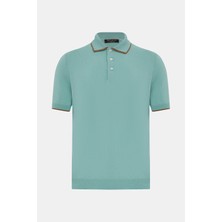 Vakko By Gran Sasso Blue Polo Collar Short Sleeve T-Shirt