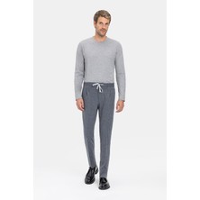 Vakko By PT01 Grey Striped Trousers