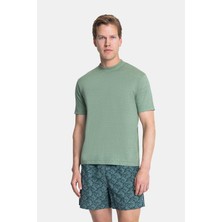 Vakko By Danıele Fıesolı Light Green Round Neck Short Sleeve T-Shirt
