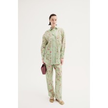 Agua By Agua Bendıta Aqua Green Straight-Leg Linen Trousers