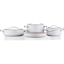 Korkmaz Linea Plus 7-Piece Vanilla Cookware Set A2620-1