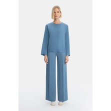 Vakko By Forte Forte Blue Loose Fit Trousers