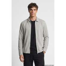 Network Grey Slim Fit Striped Chest Pocket Detail Overshirt