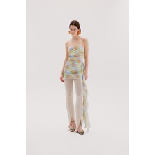 Bec & Bridge Bec & Brıdge Light Blue Floral Print Midi Dress