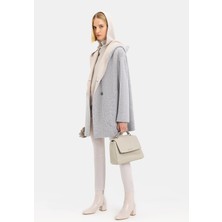 Vakko Grey Melange Wool Coat