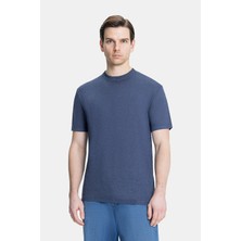 Vakko By Danıele Fıesolı Navy Round Neck Short Sleeve T-Shirt