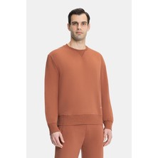 Vakko By Danıele Fıesolı Reddish Brown Round Neck Sweatshirt