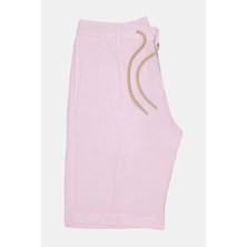 Vakko By Berwıch Light Pink Linen Bermuda Shorts