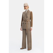 Vakko By Lorena Antonıazzı Camel Wide-Leg Trousers
