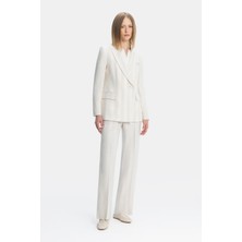 Vakko By Peserıco Ecru Striped Trousers