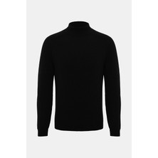 Vakko By Danıele Fıesolı Mock Neck Long Sleeve Wool Cashmere Knit Sweater