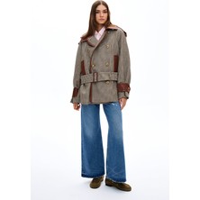 Zimmermann Zımmermann Cream Plaid Trench Coat