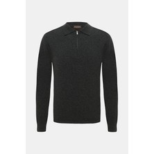 Vakko By Danıele Fıesolı Zip Polo Collar Wool Cashmere Knit Sweater