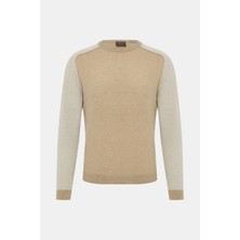 Vakko By Danıele Fıesolı Round Neck Long Sleeve Wool Cashmere Knit Sweater